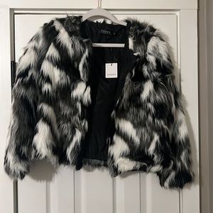 Choies Black & white coat size small